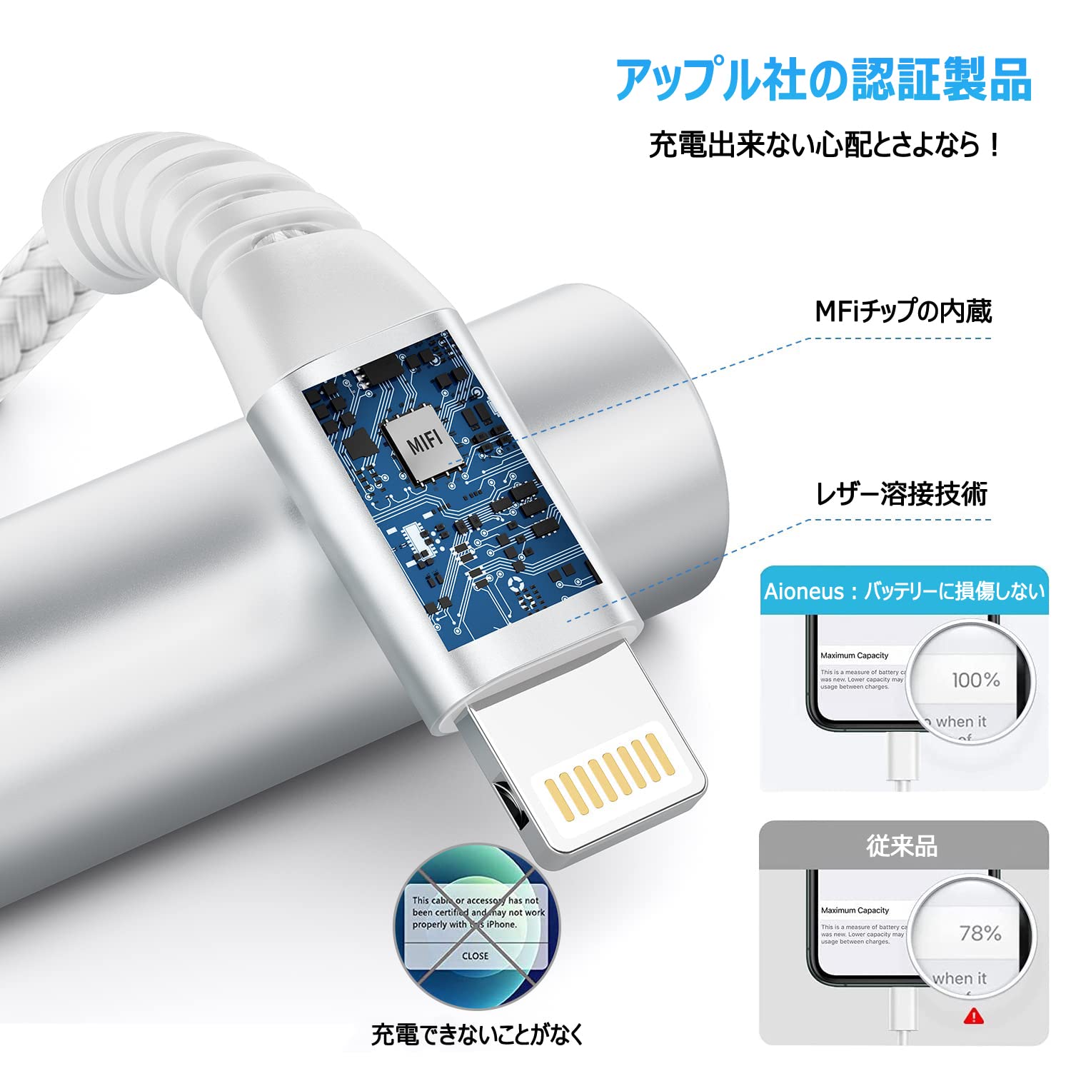 アイホンケーブル Amazon.co.jp: iPhone 充電ケーブル 3m Aioneus ライトニングケーブル
